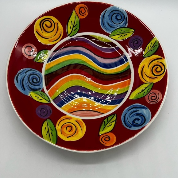 HAUSENWARE DESIGNED BY MARY ROSE YOUNG BRIGHT COLORFUL 13” BOWL - Picture 9 of 12